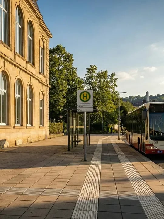 Bushaltestelle in Stuttgart, Deutschland